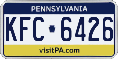 PA license plate KFC6426