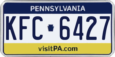 PA license plate KFC6427