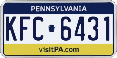PA license plate KFC6431