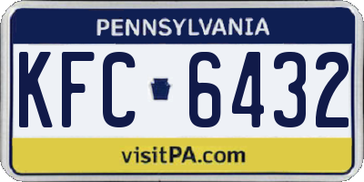 PA license plate KFC6432