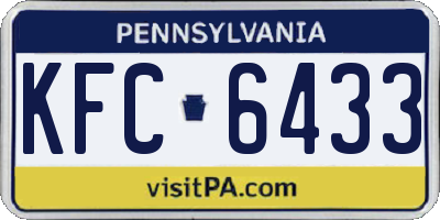 PA license plate KFC6433