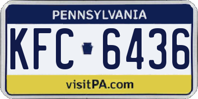 PA license plate KFC6436
