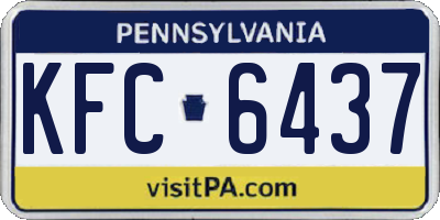 PA license plate KFC6437