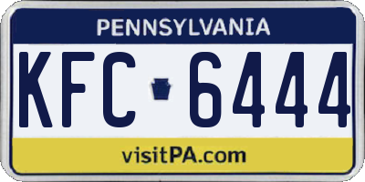 PA license plate KFC6444