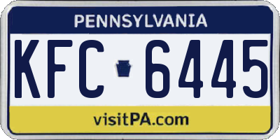 PA license plate KFC6445