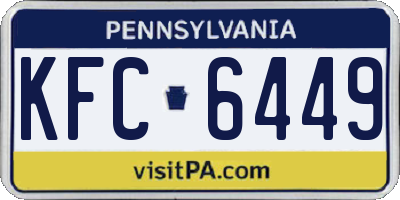 PA license plate KFC6449