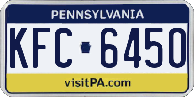 PA license plate KFC6450