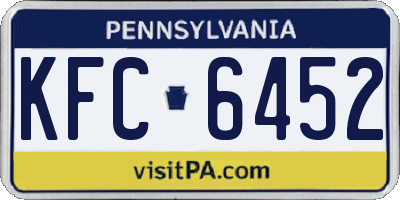 PA license plate KFC6452