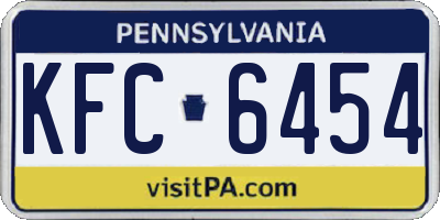 PA license plate KFC6454