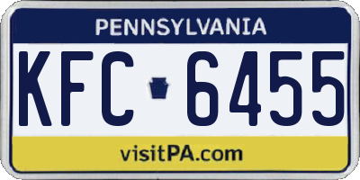 PA license plate KFC6455