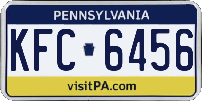 PA license plate KFC6456