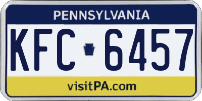 PA license plate KFC6457