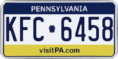 PA license plate KFC6458