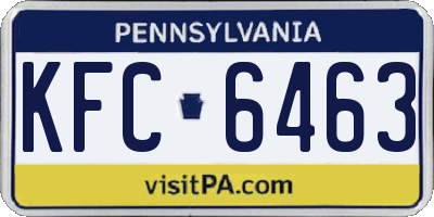 PA license plate KFC6463