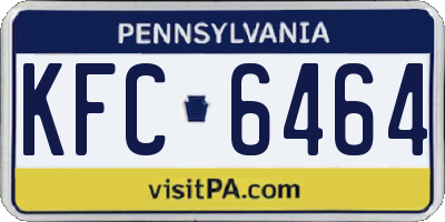 PA license plate KFC6464