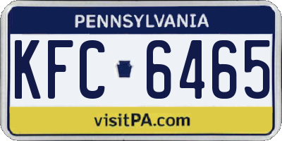 PA license plate KFC6465
