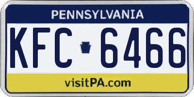 PA license plate KFC6466