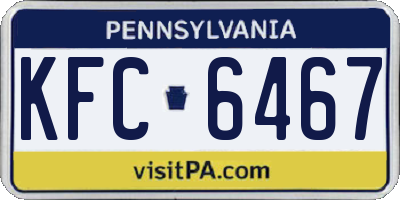 PA license plate KFC6467