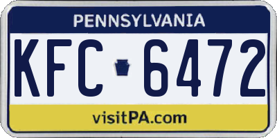PA license plate KFC6472