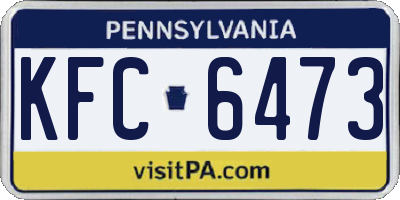 PA license plate KFC6473