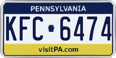 PA license plate KFC6474