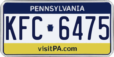 PA license plate KFC6475