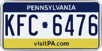 PA license plate KFC6476