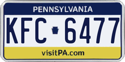 PA license plate KFC6477