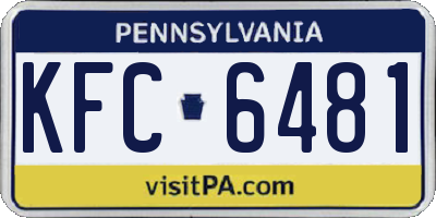 PA license plate KFC6481