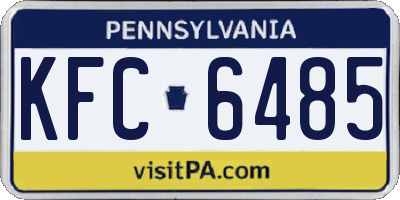 PA license plate KFC6485