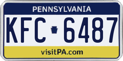 PA license plate KFC6487