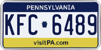 PA license plate KFC6489