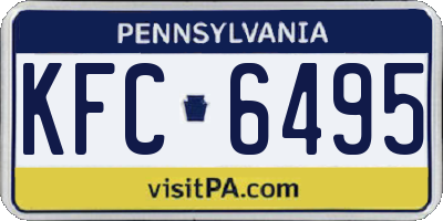 PA license plate KFC6495