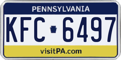PA license plate KFC6497