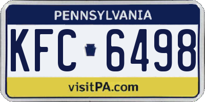 PA license plate KFC6498