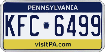 PA license plate KFC6499
