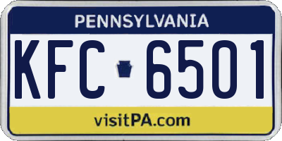 PA license plate KFC6501