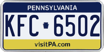 PA license plate KFC6502