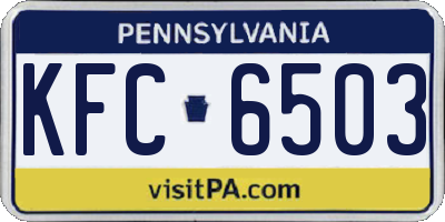 PA license plate KFC6503