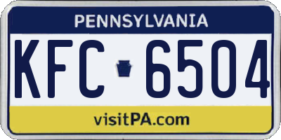 PA license plate KFC6504