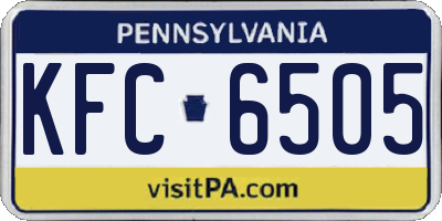 PA license plate KFC6505