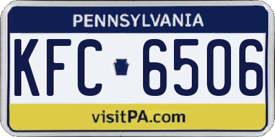 PA license plate KFC6506