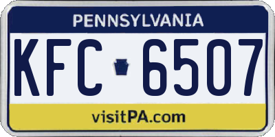 PA license plate KFC6507