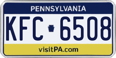 PA license plate KFC6508