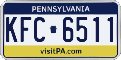 PA license plate KFC6511