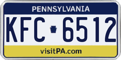 PA license plate KFC6512