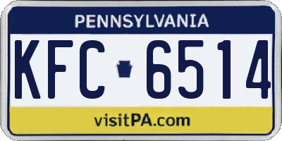 PA license plate KFC6514