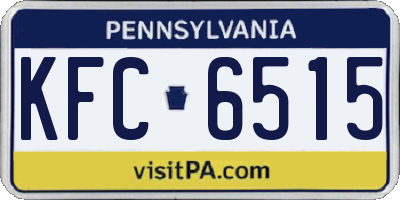 PA license plate KFC6515