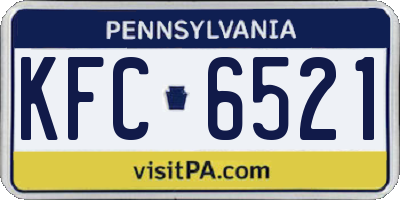 PA license plate KFC6521