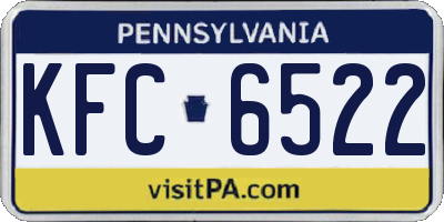 PA license plate KFC6522